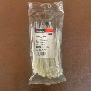 ELEMATIC Kábelkötegelő, Gyorskötöző 140x3,5mm - Natúr (100db/csomag)
